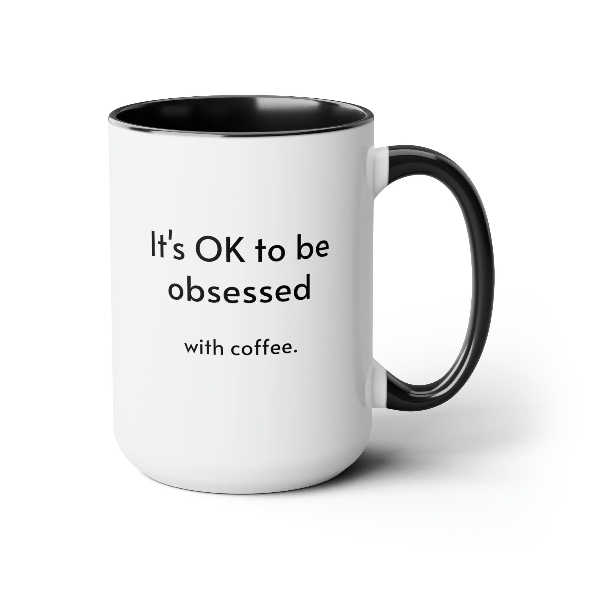 Two-Tone Coffee Mugs, 15oz of 15oz / Black | Casual Chic Boutique
