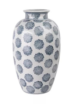 Home Essentials & Beyond Blue Medallion Print Ceramic Vase | Belk