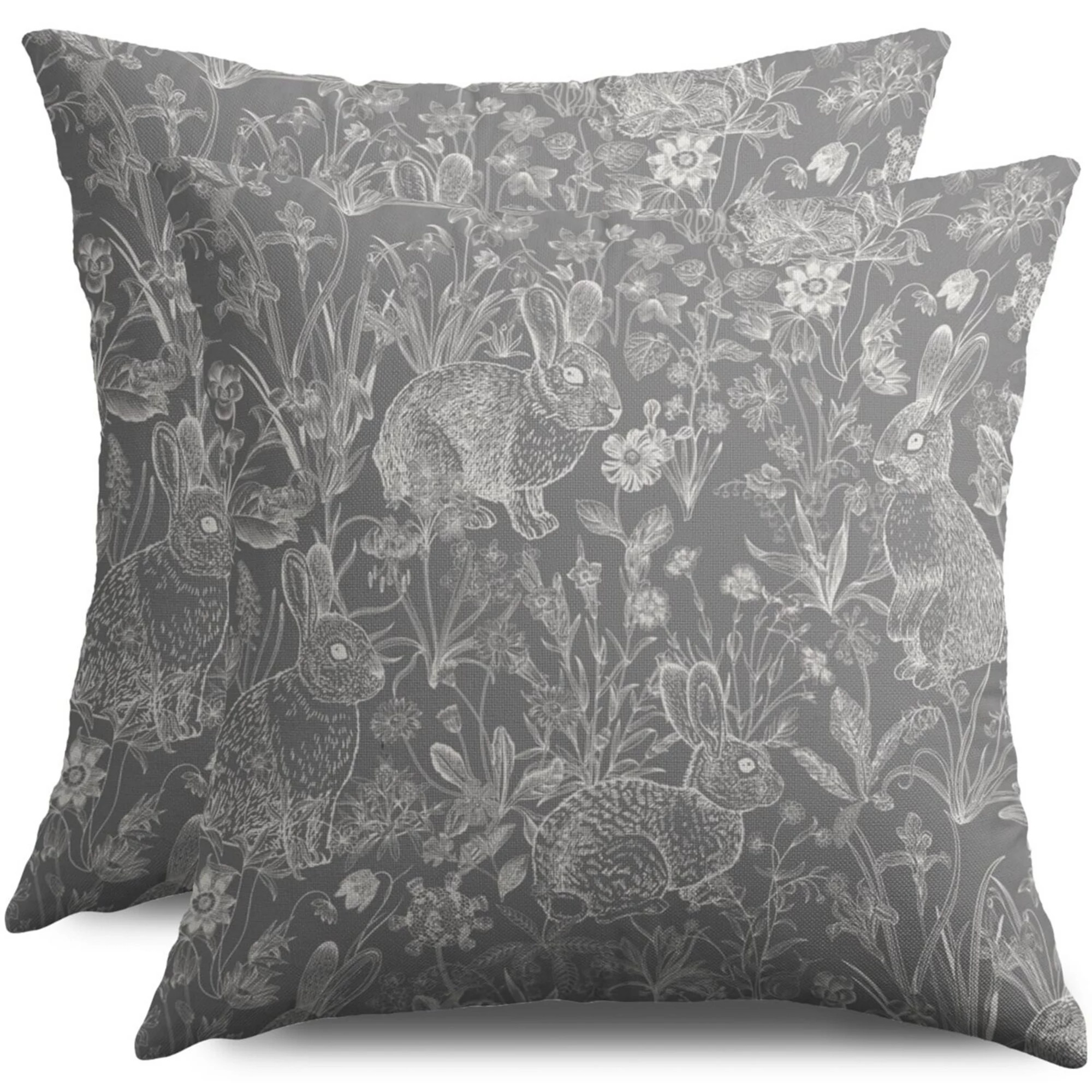 2 pcs Easter Spring Vintage Rabbit Floral Throw Pillow Covers | Kohl's