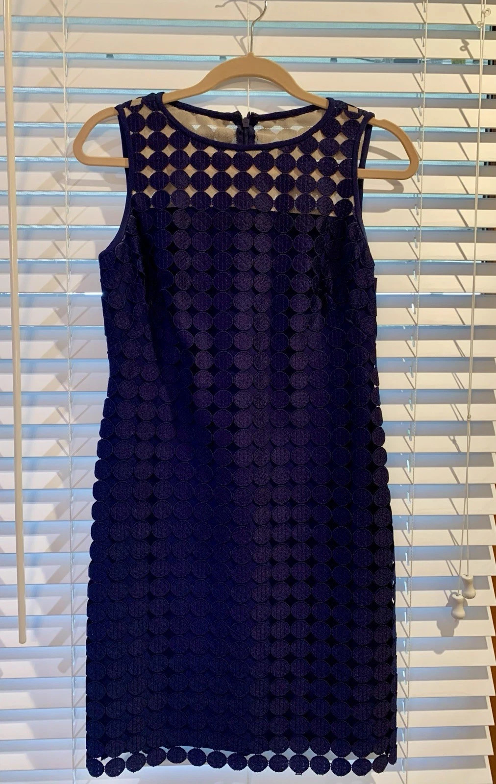 LAUREN RALPH LAUREN Melia Dot Lace Navy Sheath Dress Women 6P Sleeveless Party | eBay | eBay US