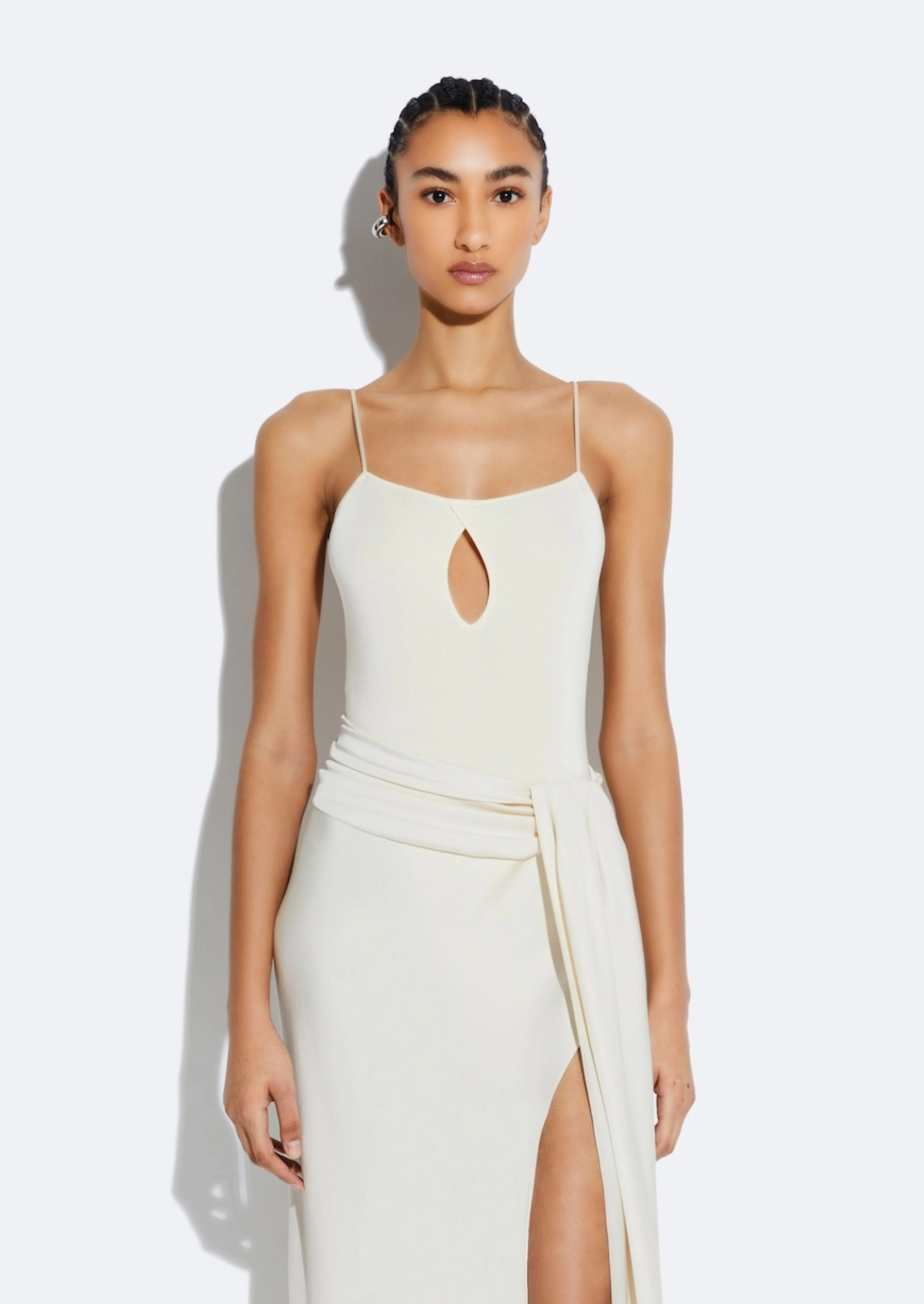 Shiny Viscose Slit Bodysuit | LAPOINTE