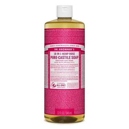 Dr. Bronner's Rose Pure-Castile Liquid Soap - 32oz | Walmart (US)