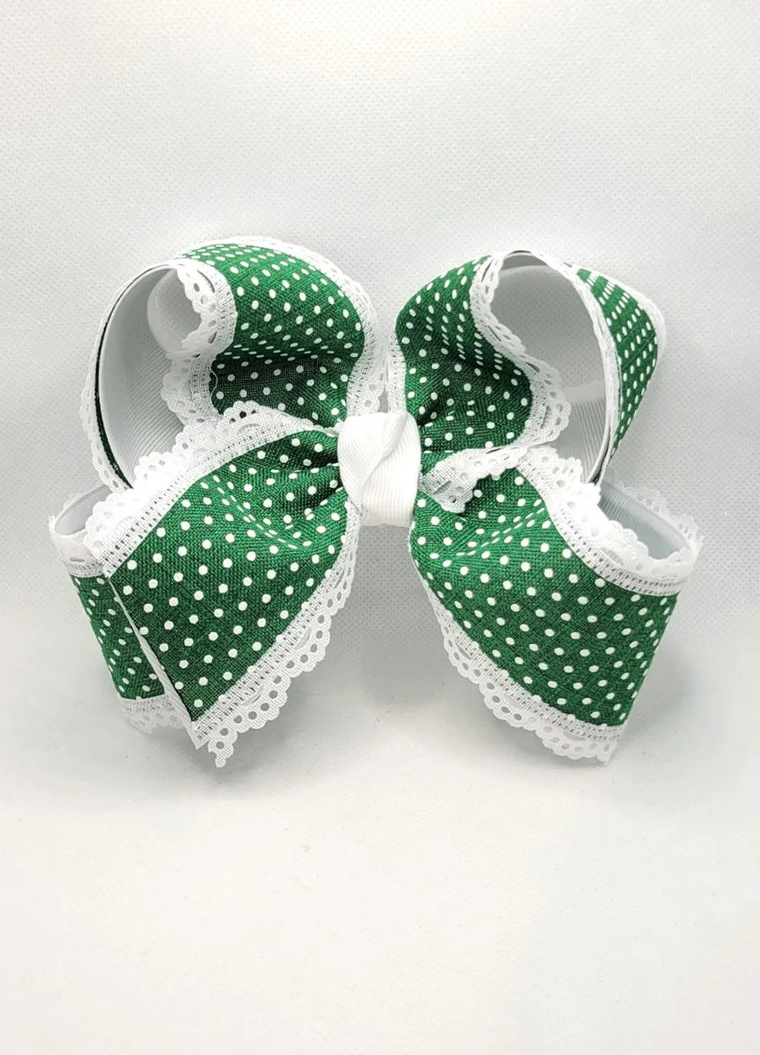 Swiss Dot Bow....green Swiss Dot....swiss Dot....green and White Bow....green Lace Bow - Etsy | Etsy (US)