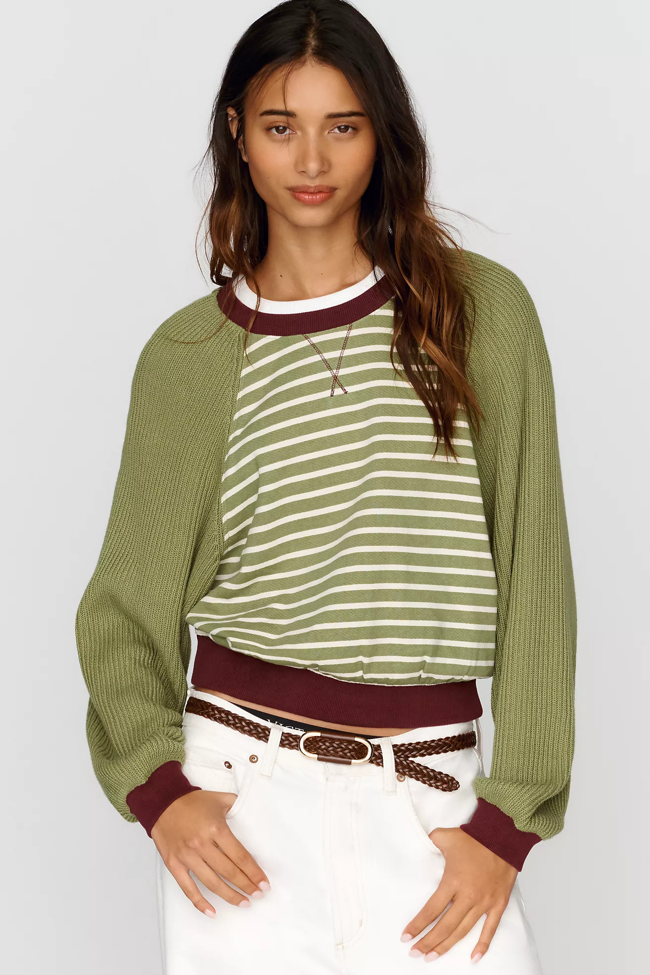 Pilcro Niki Long Sleeve Bubble Sweatshirt | Anthropologie (US)