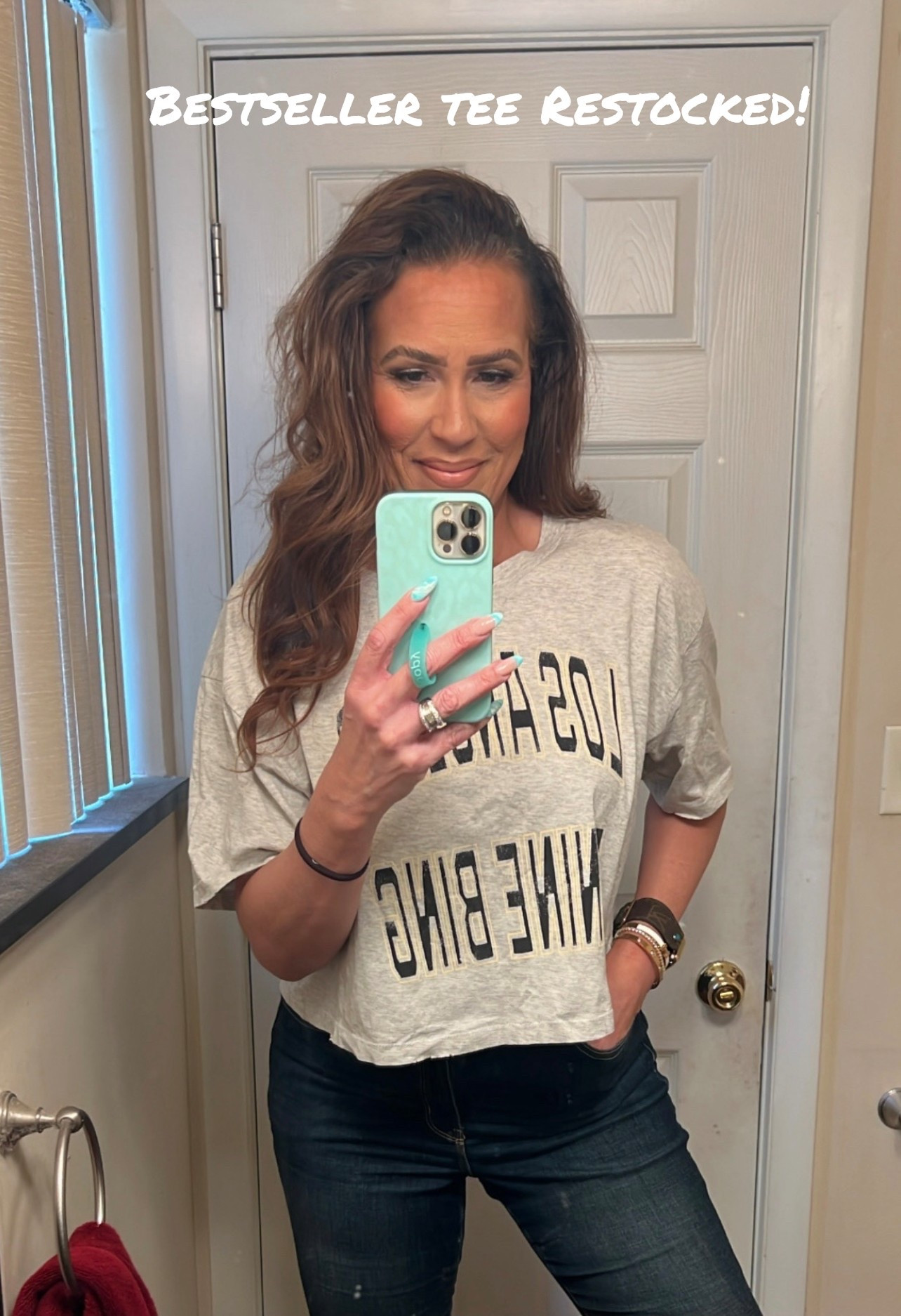 Bestseller Anine Bing tee restocked! Love a good graphic tee. I could have done a small but I decided to size up to a medium for more length on this cropped tee. I’m 5’10” for reference. Skinny jeans, neutral sneakers @nordstrom #LaidbackLuxeLife￼

Tee: M
Jeans: 8 Long
Sneakers (not shown): Run TTS

Hey Beautiful! Feel free to comment on this post if you have any questions! 🫶🏽

Follow me for more fashion finds, beauty faves, lifestyle, home decor, sales and more! So glad you’re here!! XO, Karma

#LTKootd #LTKOver40 #LTKTall
