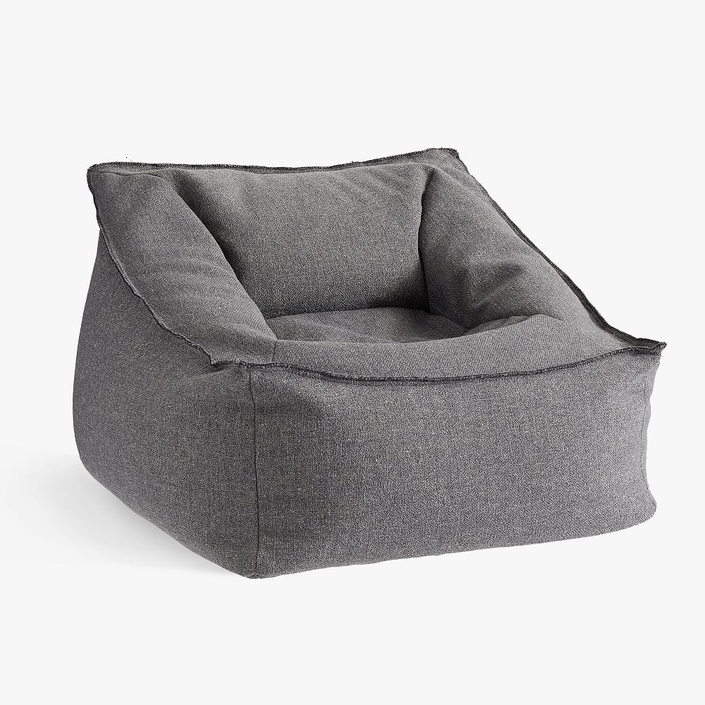 Large Tweed Charcoal Modern Bean Bag Lounger | Pottery Barn Teen