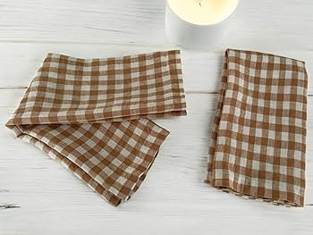 Linen Napkins – 100% French Flax – Stonewashed Pure Linen Cloth Napkins – Mitered Corners ... | Amazon (US)