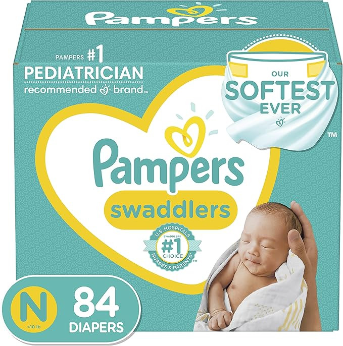 Diapers Newborn/Size 0 (< 10 lb), 84 Count - Pampers Swaddlers Disposable Baby Diapers, Super Pac... | Amazon (US)
