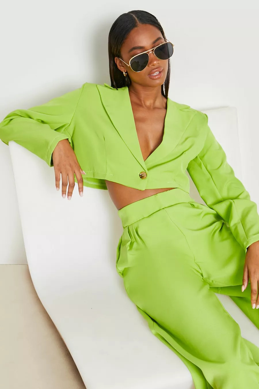 Mock Horn Cropped Tailored Blazer | Boohoo.com (US & CA)