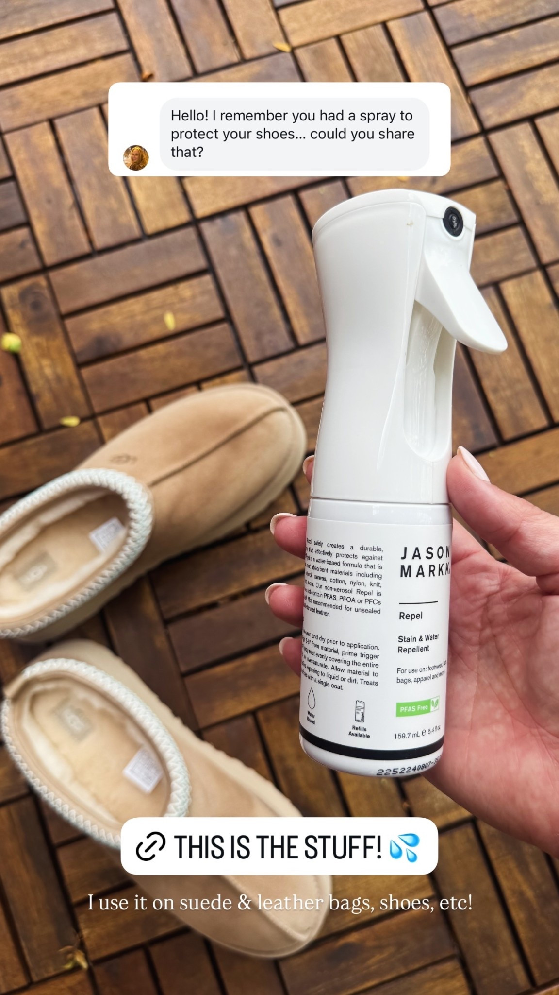 I use it on suede & leather bags, shoes, etc!