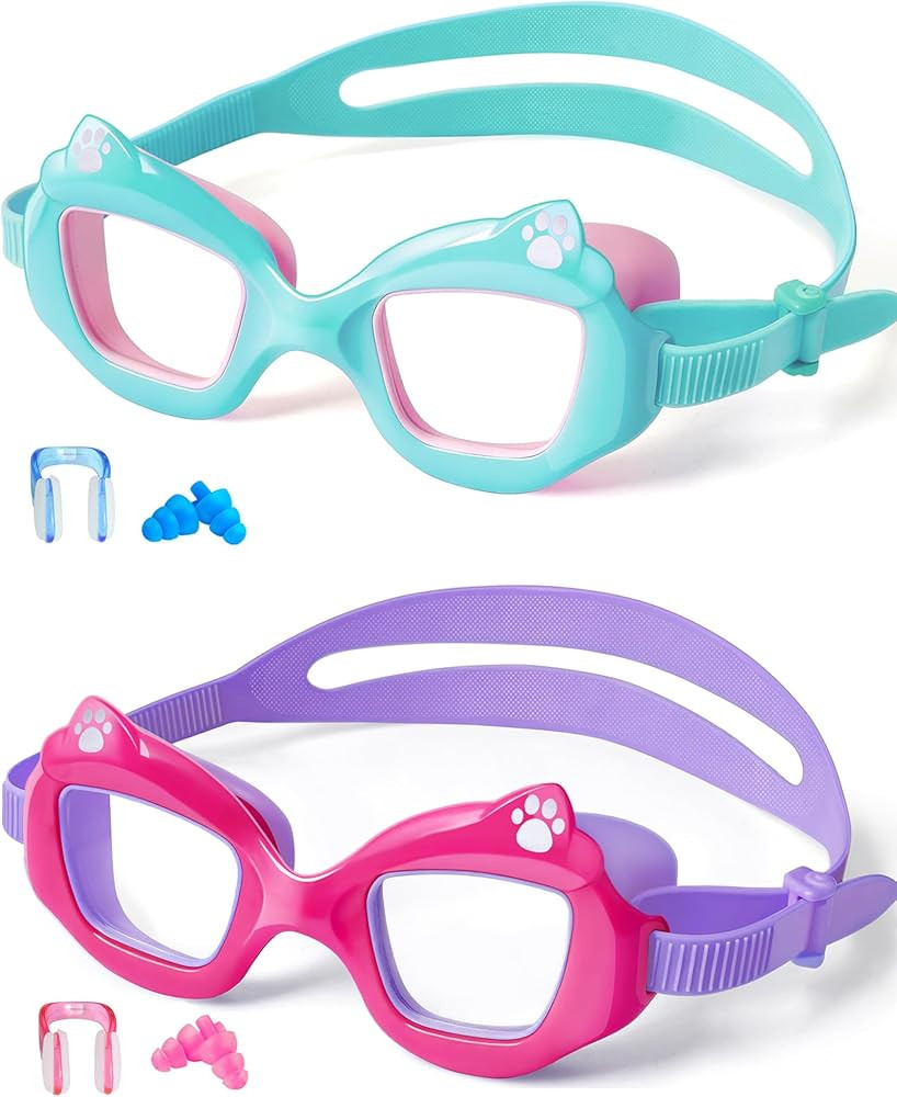 EverSport Kids Swim Goggles 2 Pack, Anti-Fog, Leakproof, Anti-UV, Wide View, No-Pull Strap, Ages ... | Amazon (US)