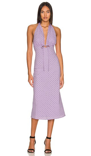 Ashling Midi Dress in Lilac Dot | Revolve Clothing (Global)