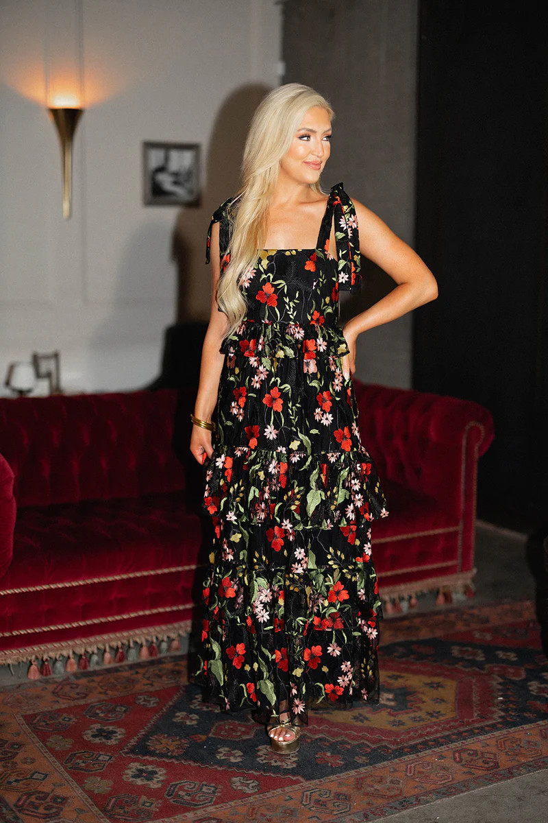 BuddyLove | Edie Tie-Shoulder Maxi Dress | Lost In It | BuddyLove
