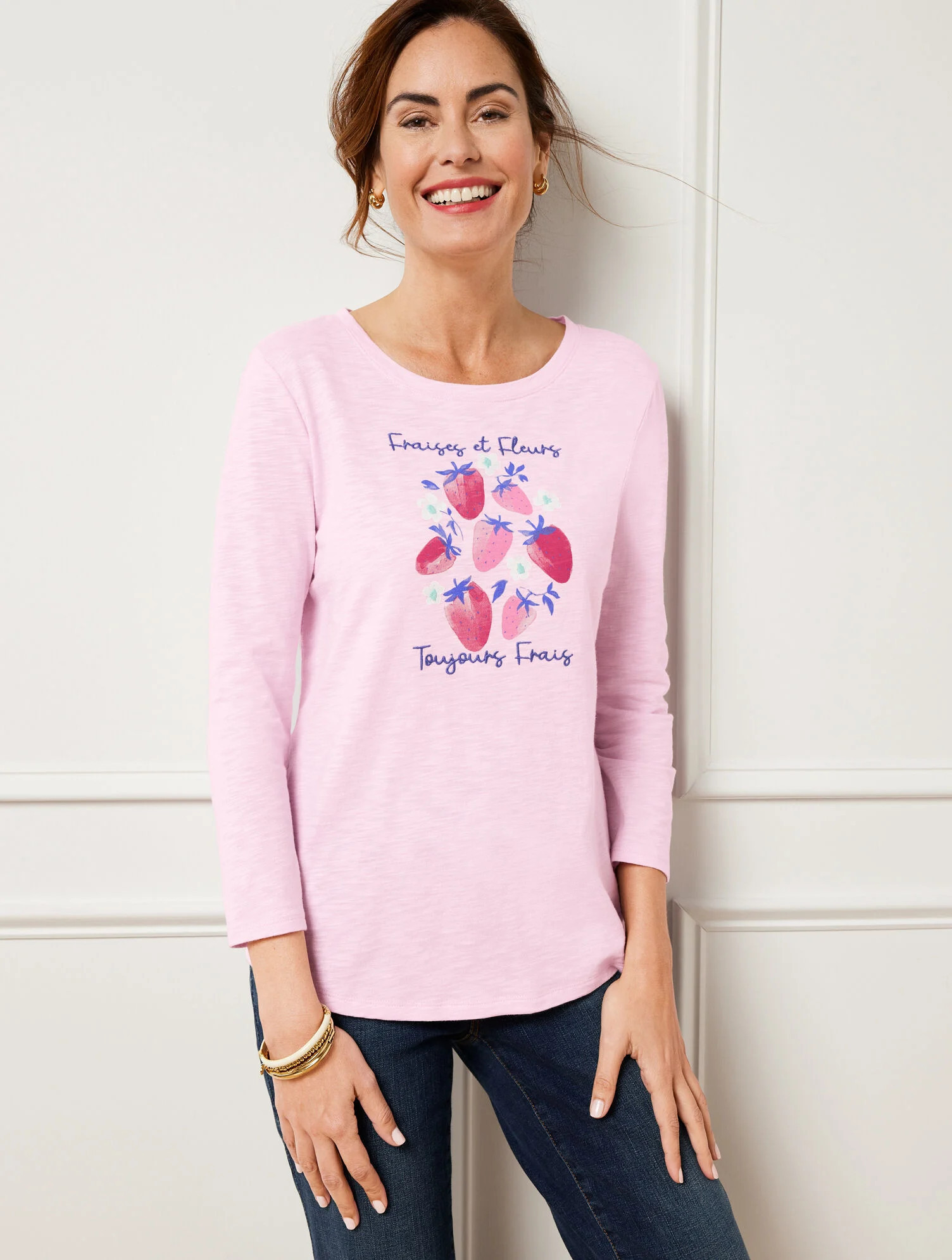 Strawberry Crewneck Tee | Talbots