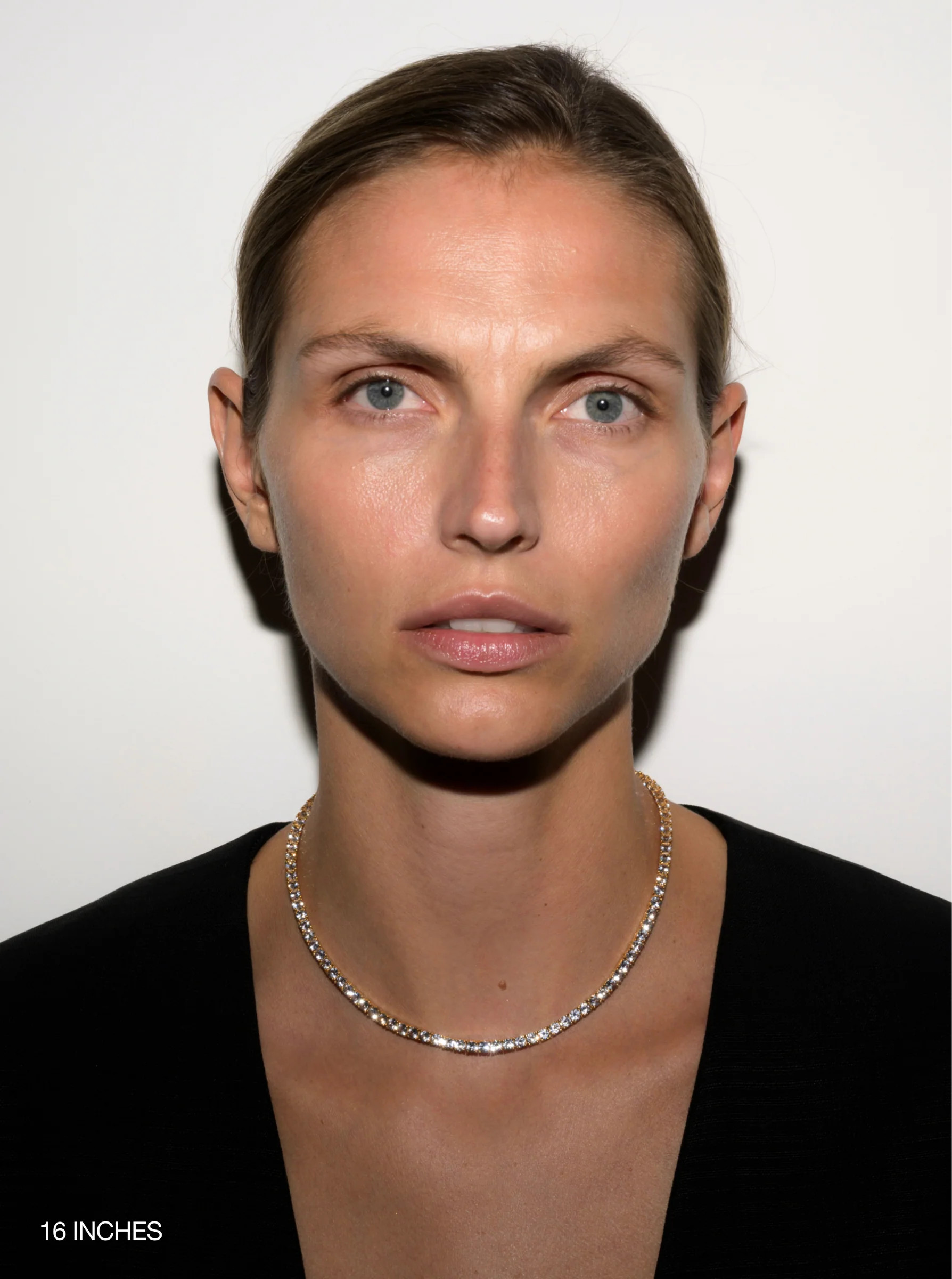 KATE ROUND CUT, 3.75MM LAB WHITE SAPPHIRE GOLD RIVIÈRE NECKLACE | Dorsey