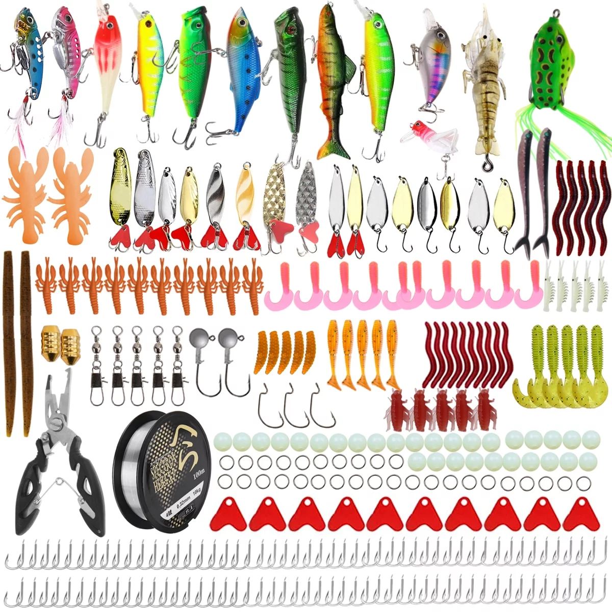 Fishing Lures Kit Fishing Baits Tackle Box with Tackle Included Frog Lures Fishing Spoons Saltwat... | Walmart (US)