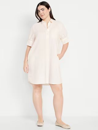 Linen-Blend Shirt Dress | Old Navy (US)