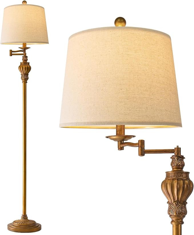 Vintage Floor Lamp with 350° Adjustable Swing Arm Lamps for Living Room | Amazon (US)