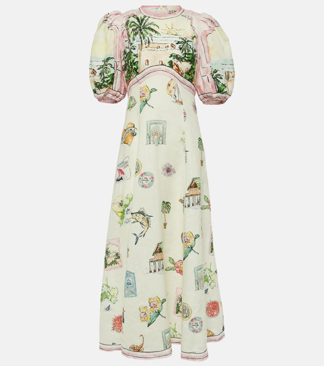 Sunset printed linen midi dress | Mytheresa (US/CA)
