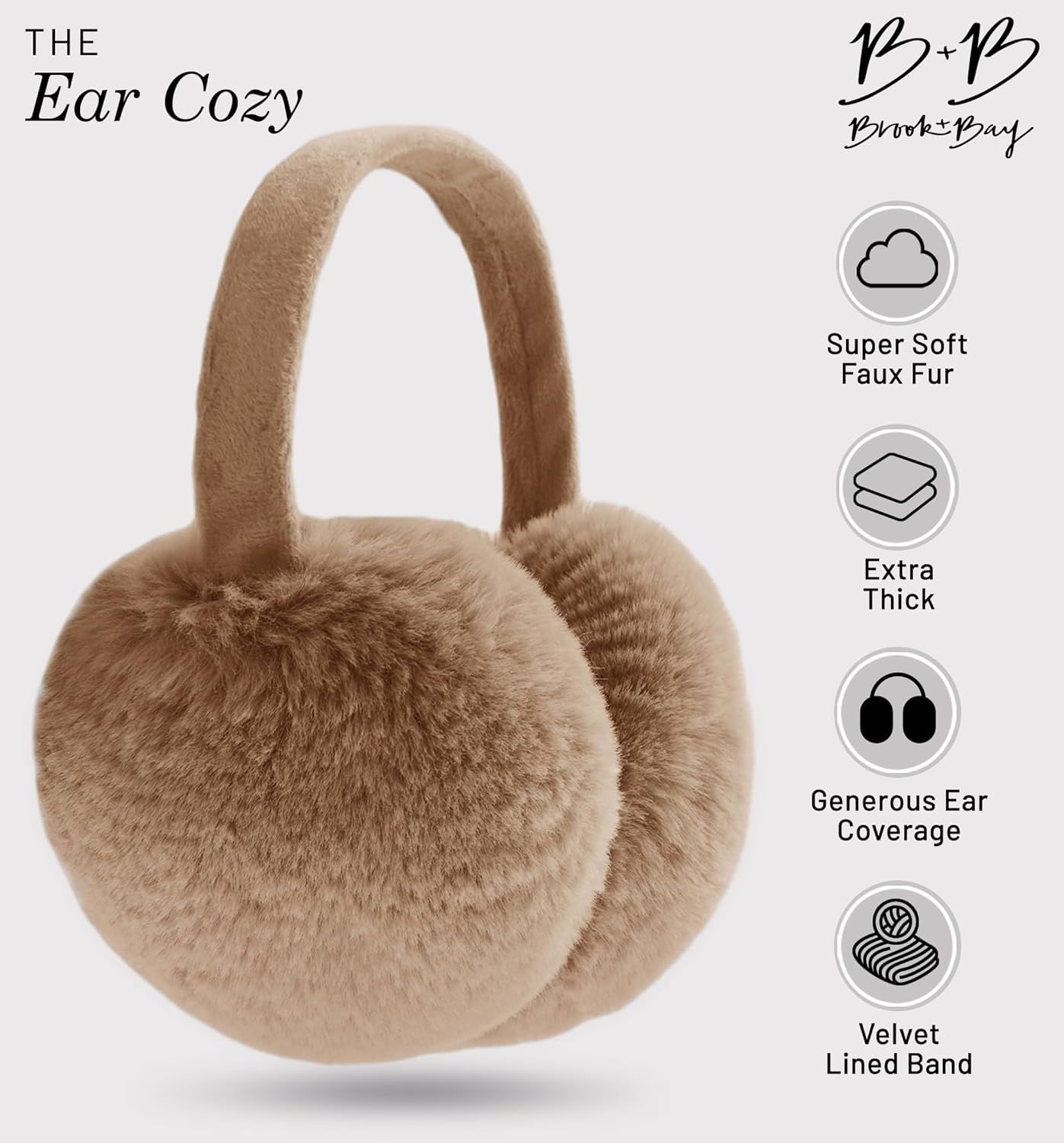 Brook + Bay Fleece Ear Muffs - Cozy & Foldable Earmuffs - Winter Ear Warmers for Women - Soft & W... | Amazon (US)