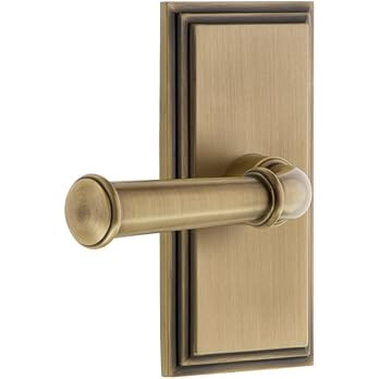 Grandeur 825362 Carre Plate Georgetown Lever in Vintage Brass, Privacy 2.375 | Amazon (US)