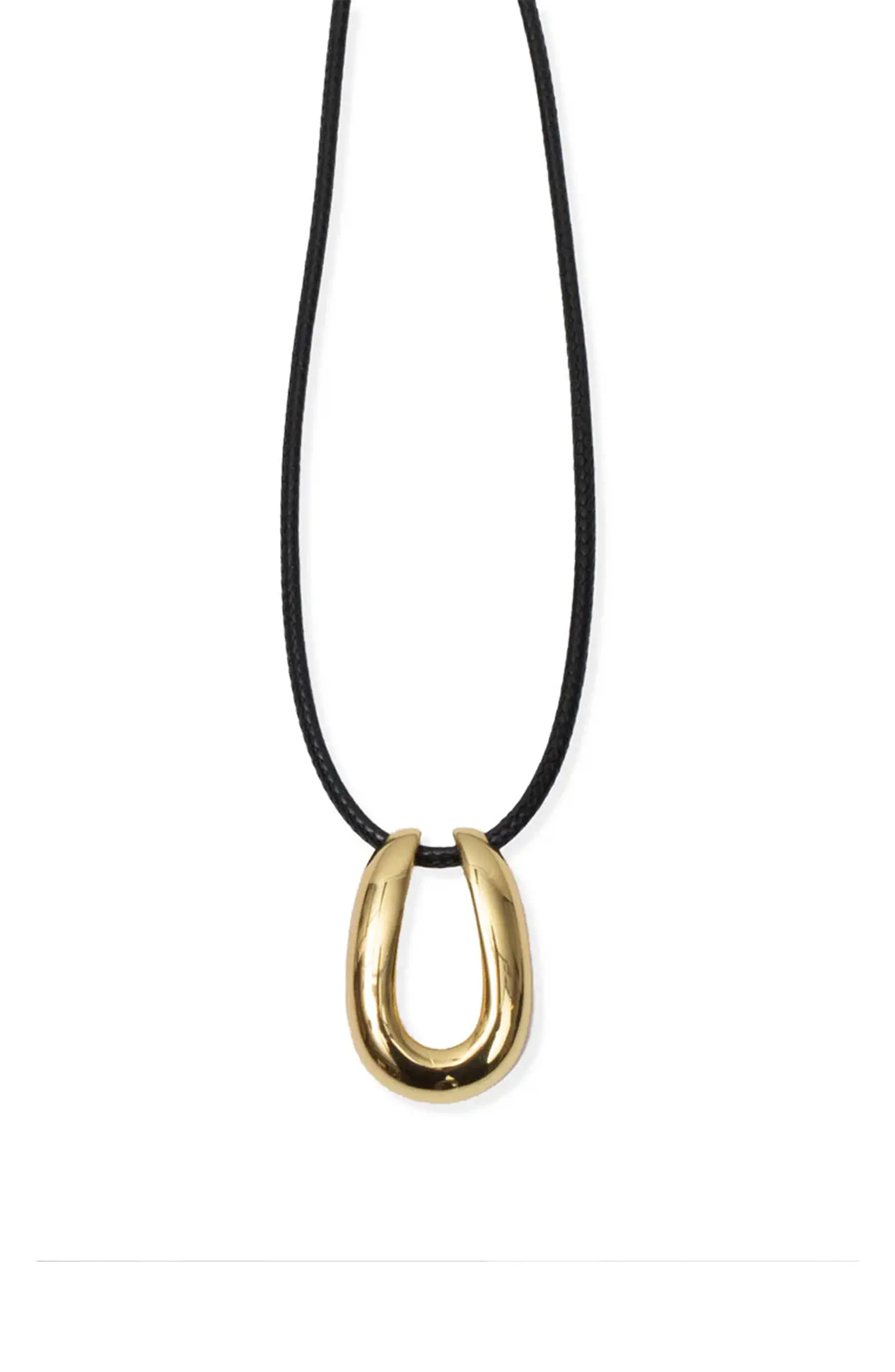 Serena Horseshoe Pendant Cord Necklace | Nordstrom