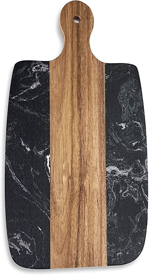 Amazon.com: Monowood Premium Acacia Wood & Black Stone Cheese Board - Wooden Kitchen Chopping Boa... | Amazon (US)