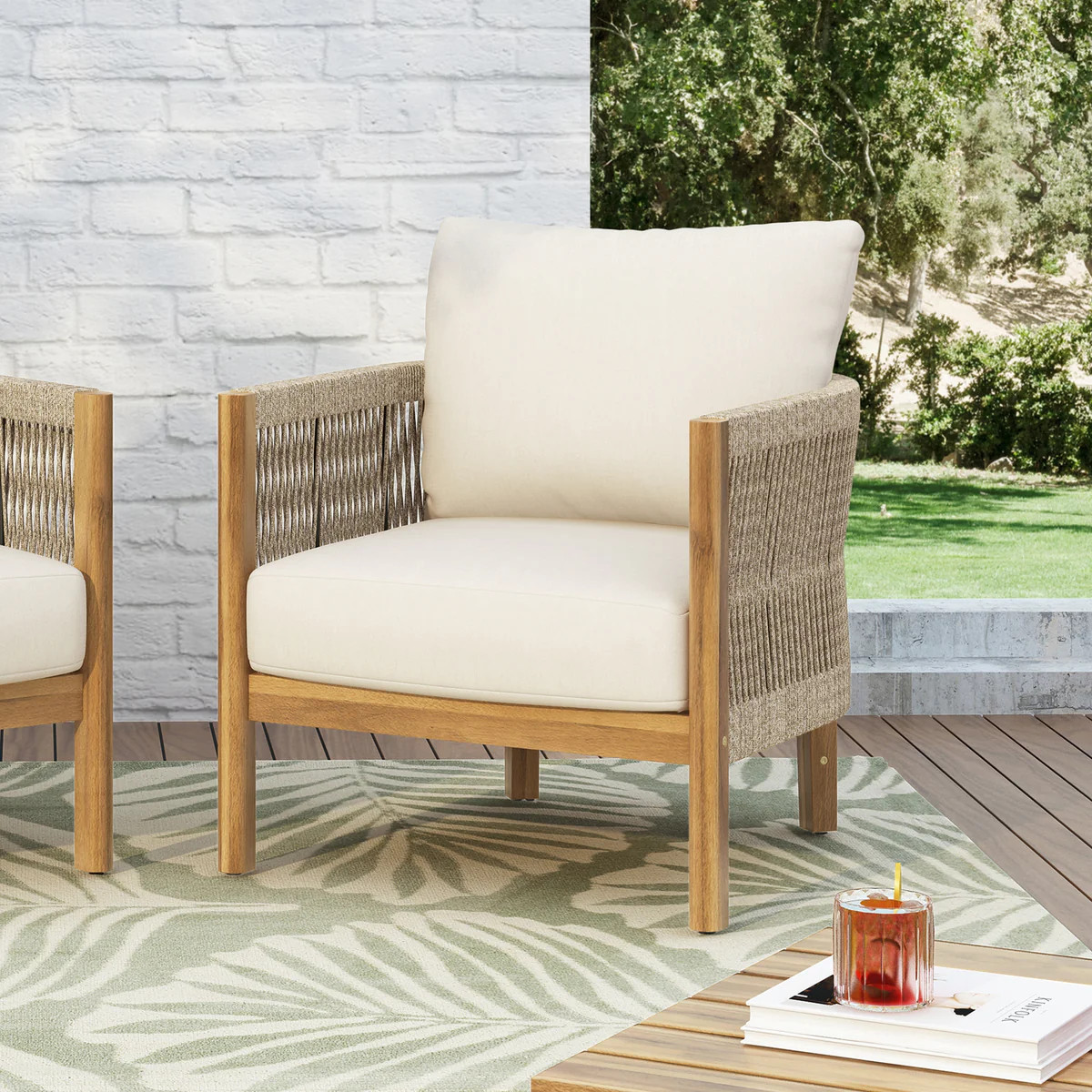 Christopher Knight Home - Valencia Acacia Wood Patio Club Chair with W | Overstock