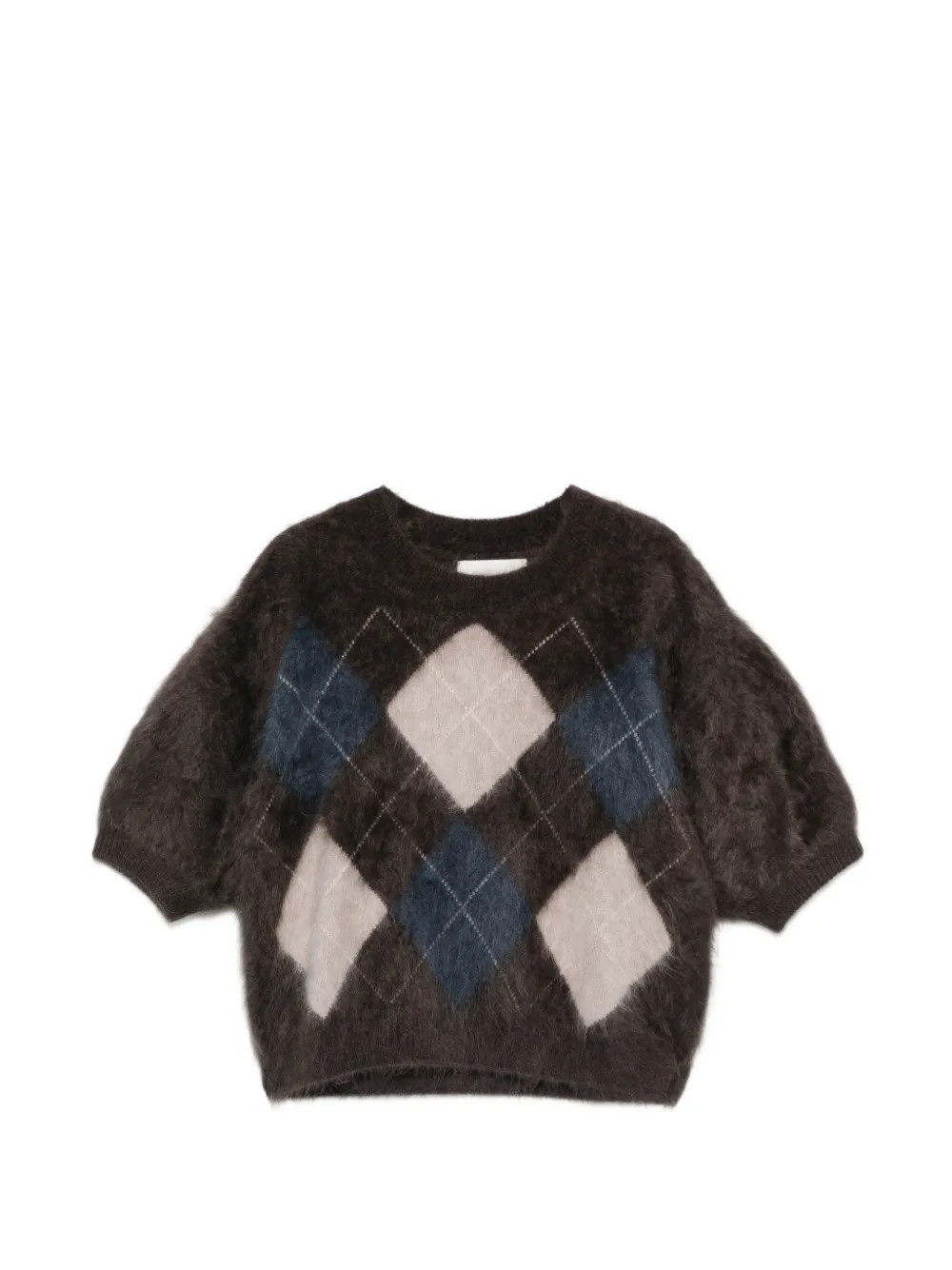 Lisa Yang argyle knit top - Brown | Farfetch Global