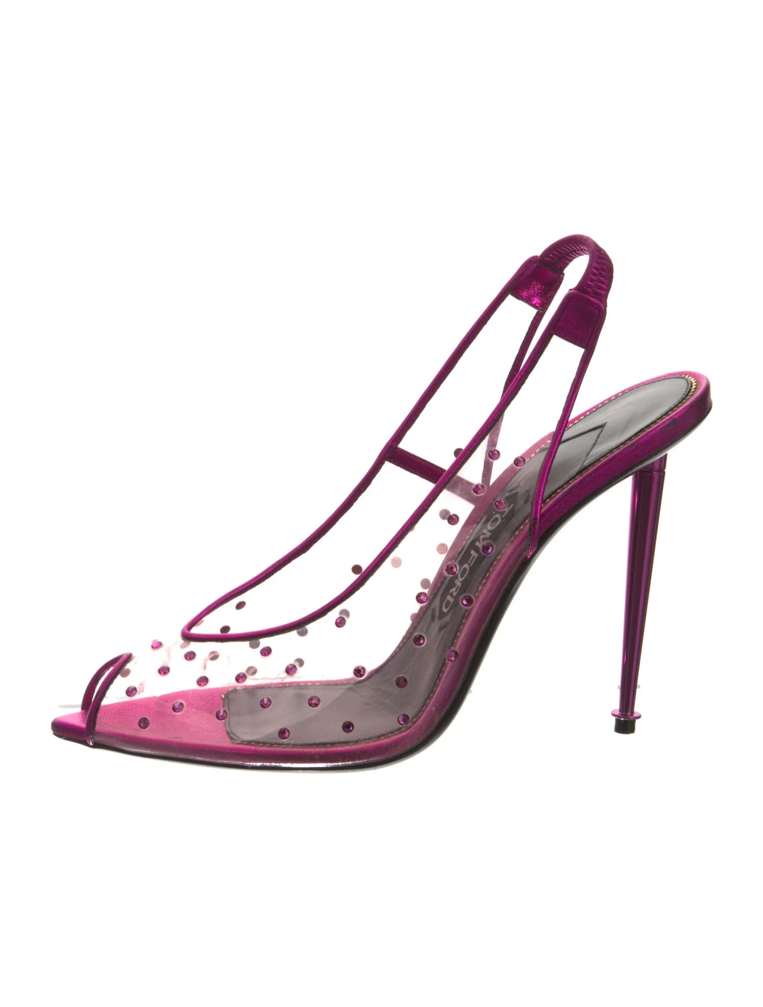 PVC Crystal Embellishments Slingback Pumps | The RealReal