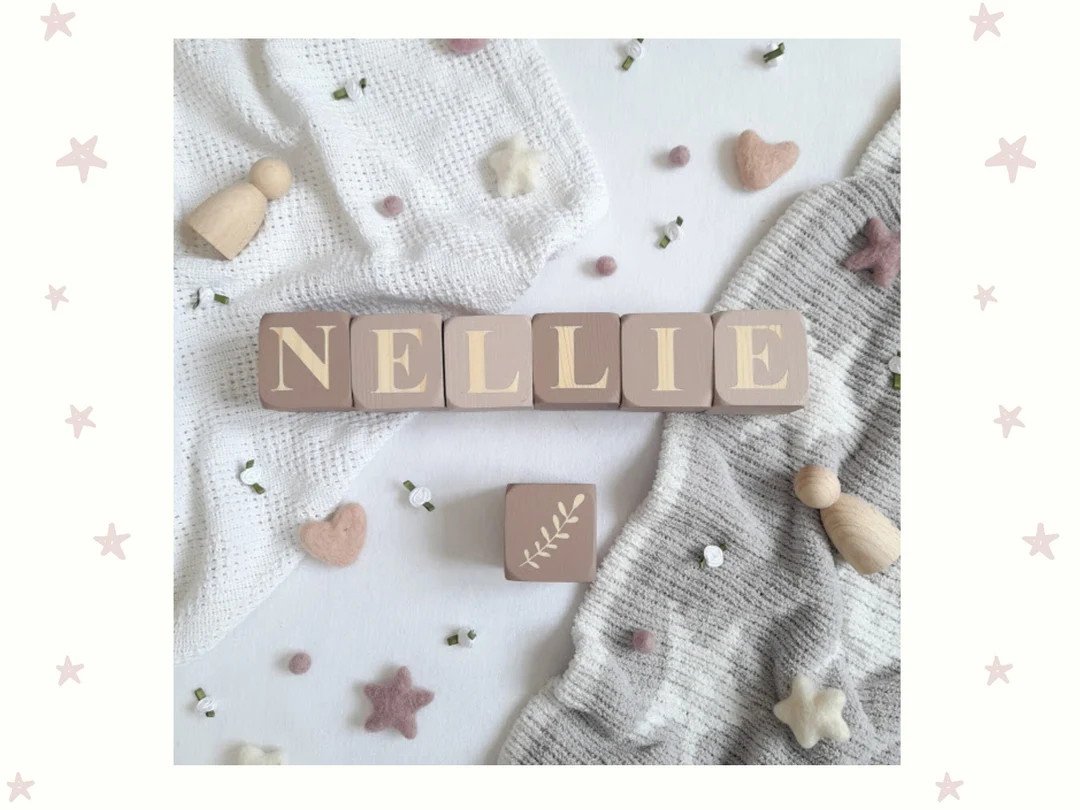 Baby Name Blocks, Nursery Decor, Personalised Baby Gift, Baby Girl, Wooden Letter Blocks, Nursery... | Etsy (UK)
