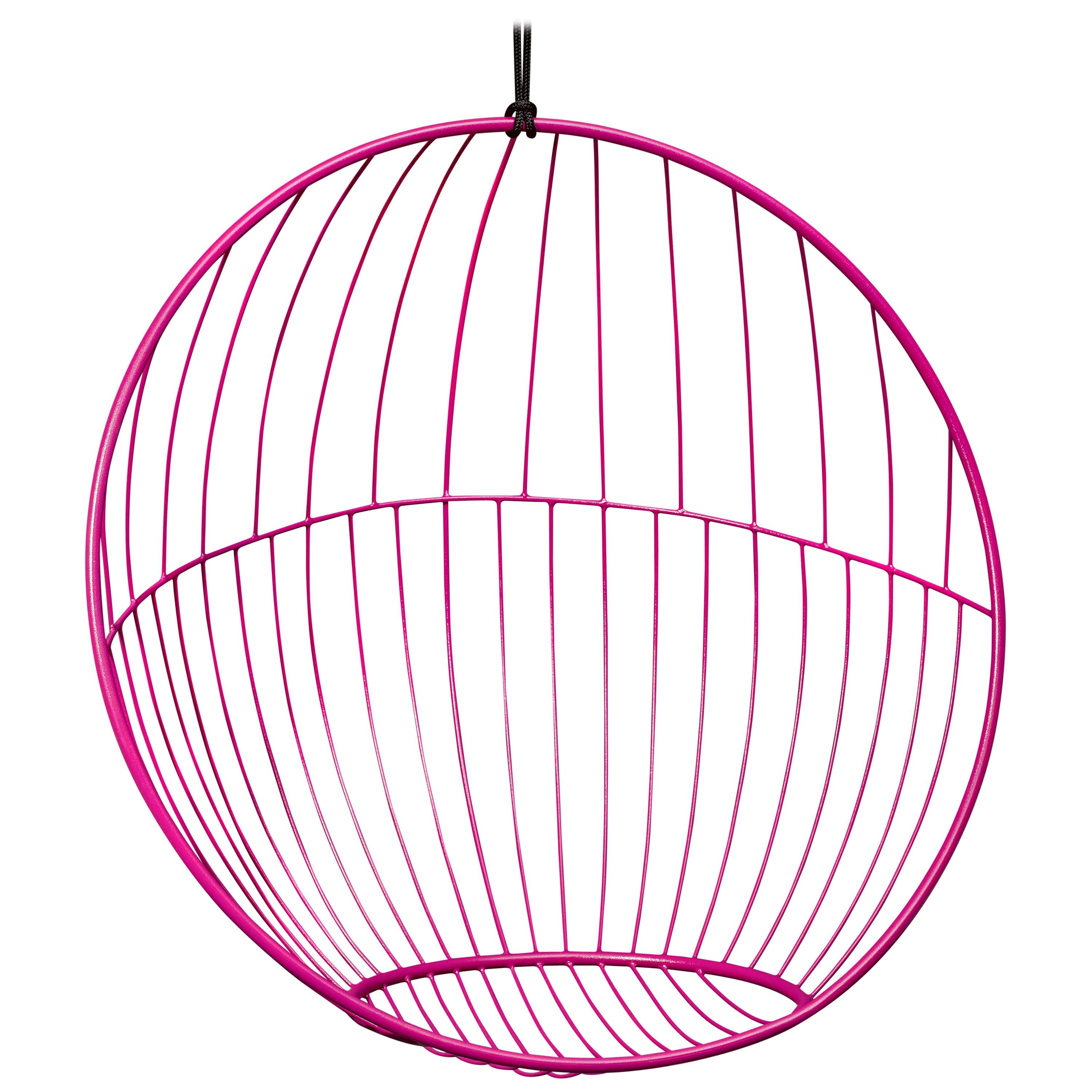 Sun Bubble Hanging Swing Chair Modern Steel In/Outdoor Pink, 21st Century | 1stDibs