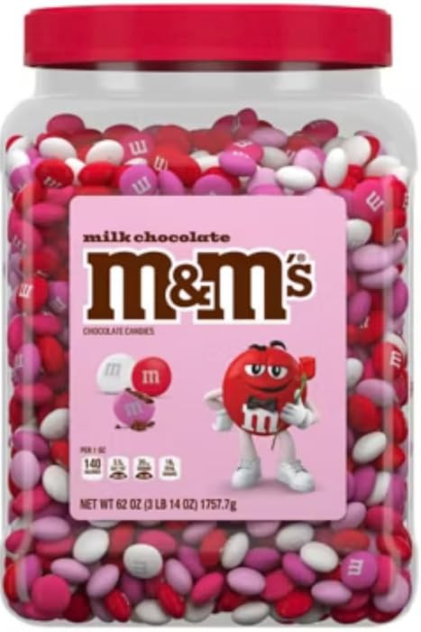 M&MS Milk Chocolate Valentine's Day Candy Jar, 62 oz | Amazon (US)