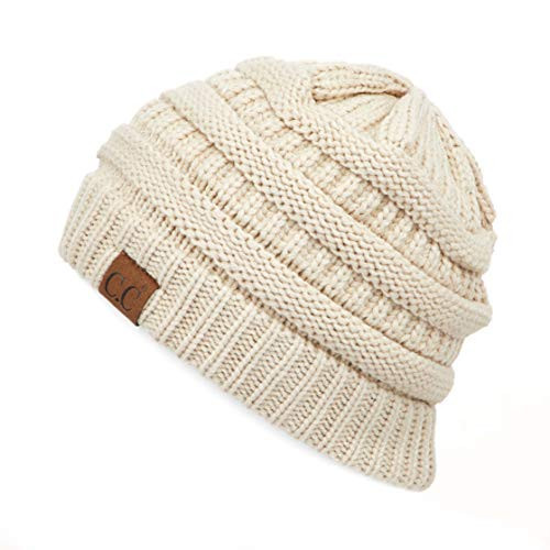C.C Hatsandscarf Exclusives Cable Knit Beanie - Thick, Soft & Warm Chunky Beanie Hats (Beige) | Amazon (US)