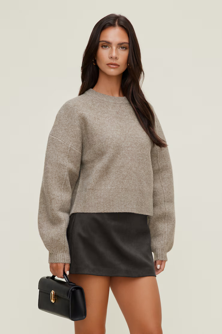 Rylie Balloon Sleeve Sweater - Dynamite - Black - Women Clothing | Dynamite Clothing