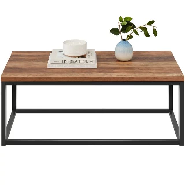 Best Choice Products 44in Rustic Modern Industrial Style Rectangular Wood Grain Top Coffee Table ... | Walmart (US)