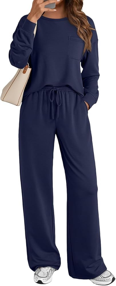 AUTOMET Womens Sweatsuits 2 Piece Lounge Matching Outfits Sweat Sets Tracksuit Travel Sweatshirts... | Amazon (US)