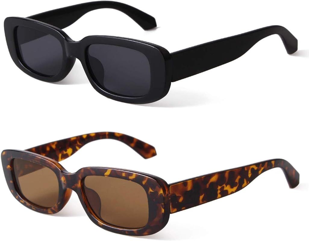 Rectangle Sunglasses for Women Retro Driving Glasses 90’s Vintage Fashion Narrow Square Frame U... | Amazon (US)