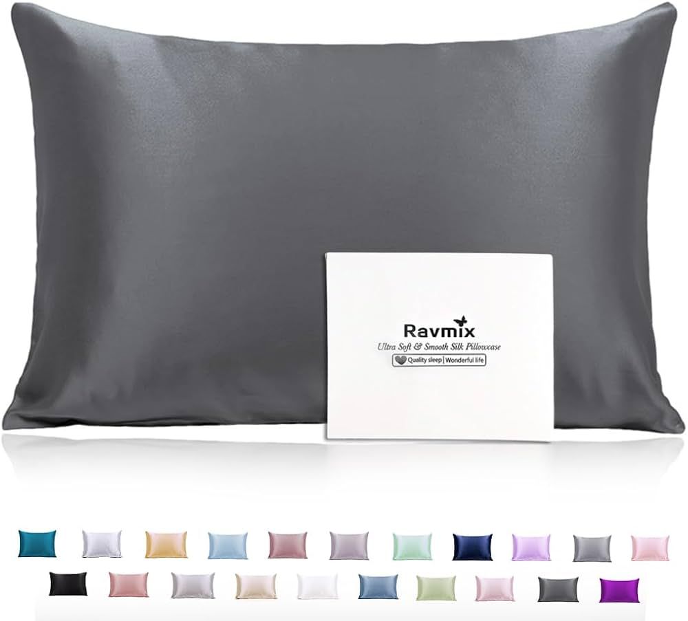 Ravmix 100% Mulberry Silk Pillowcase for Hair and Skin with Hidden Zipper, Both Sides 21Momme Sil... | Amazon (CA)