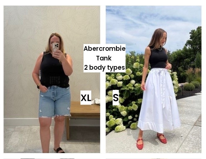 @abercrombie tank on 2 body types
Kristy said she never wears tank tops but this tank made her reconsider and she ended up purchasing! Currently BOGO 50% off!

#LTKSaleAlert #LTKMidsize #LTKOver40