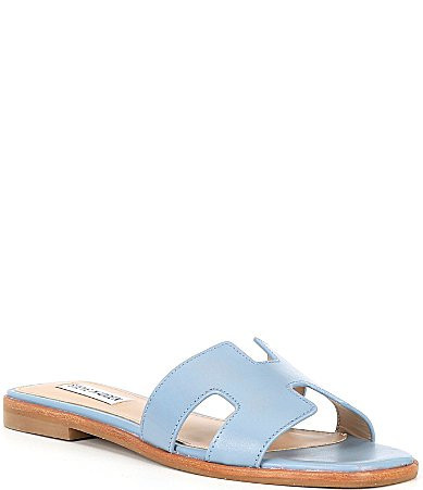 Steve Madden Hadyn Leather Flat Slide Sandals - 6.5 | Dillard's