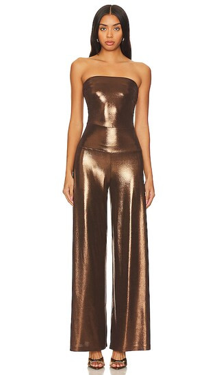 Strapless Elephant Jumpsuit in Chocolate | Revolve Clothing (Global)