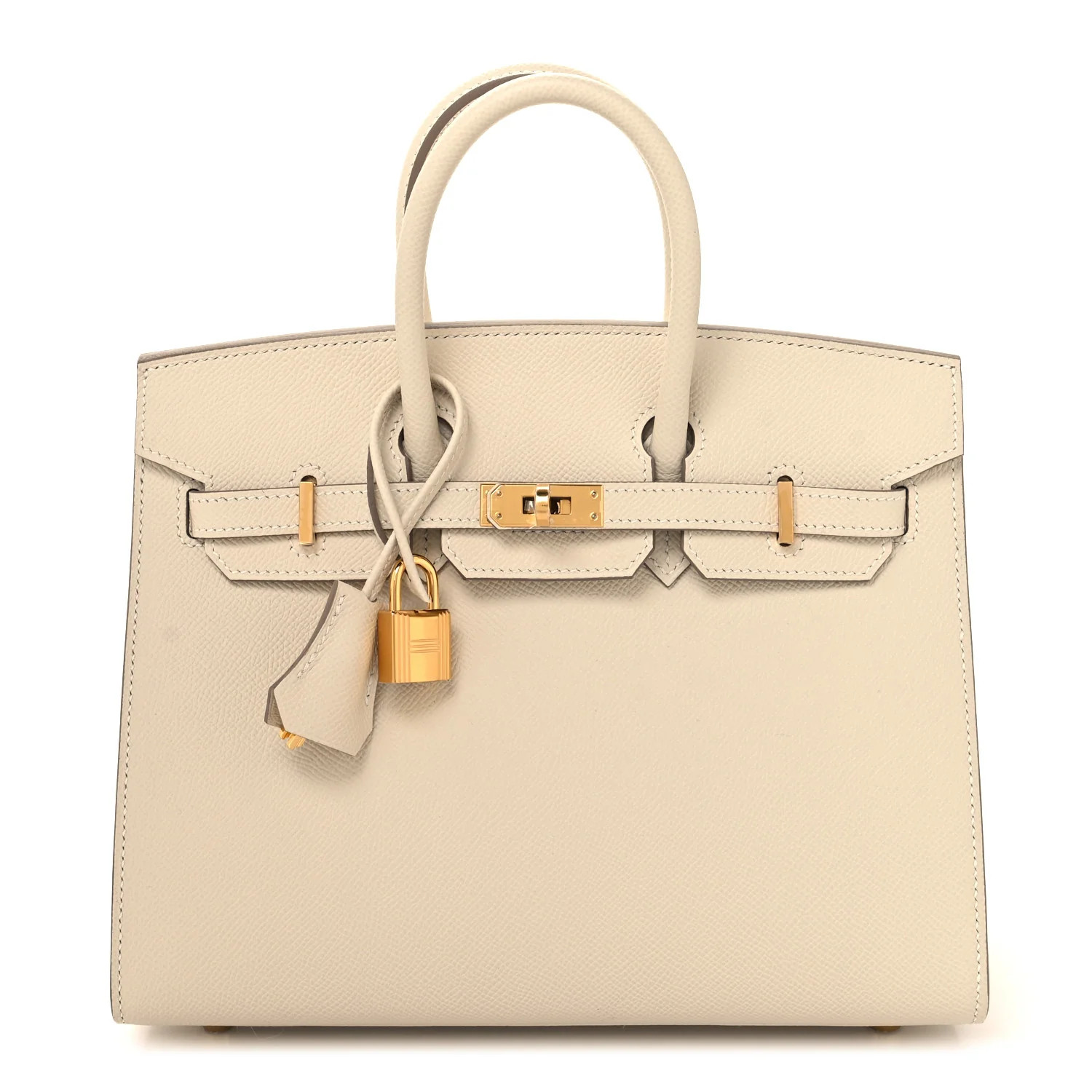 Epsom Birkin Sellier 25 Craie | FASHIONPHILE (US)