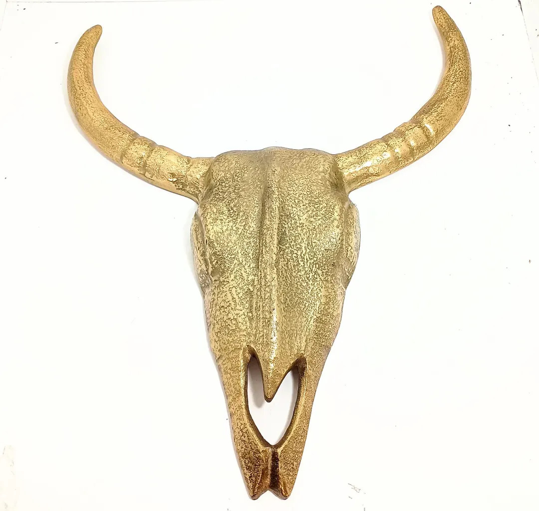 Cast Metal Gold COW SKULL Wall Decor western flair | Etsy (US)