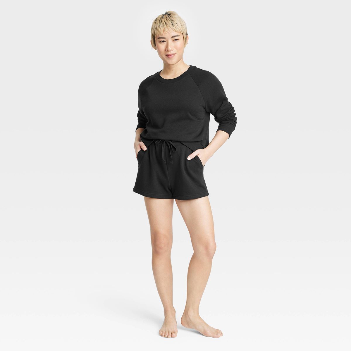 Women's Fleece Lounge Shorts - Colsie™ Black M | Target