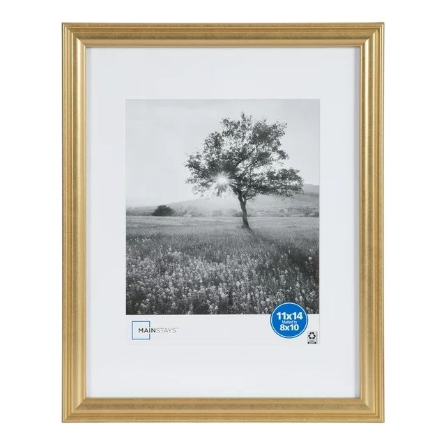 Mainstays 11x14 Matted to 8x10 Traditional Gallery Wall Picture Frame, Gold | Walmart (US)