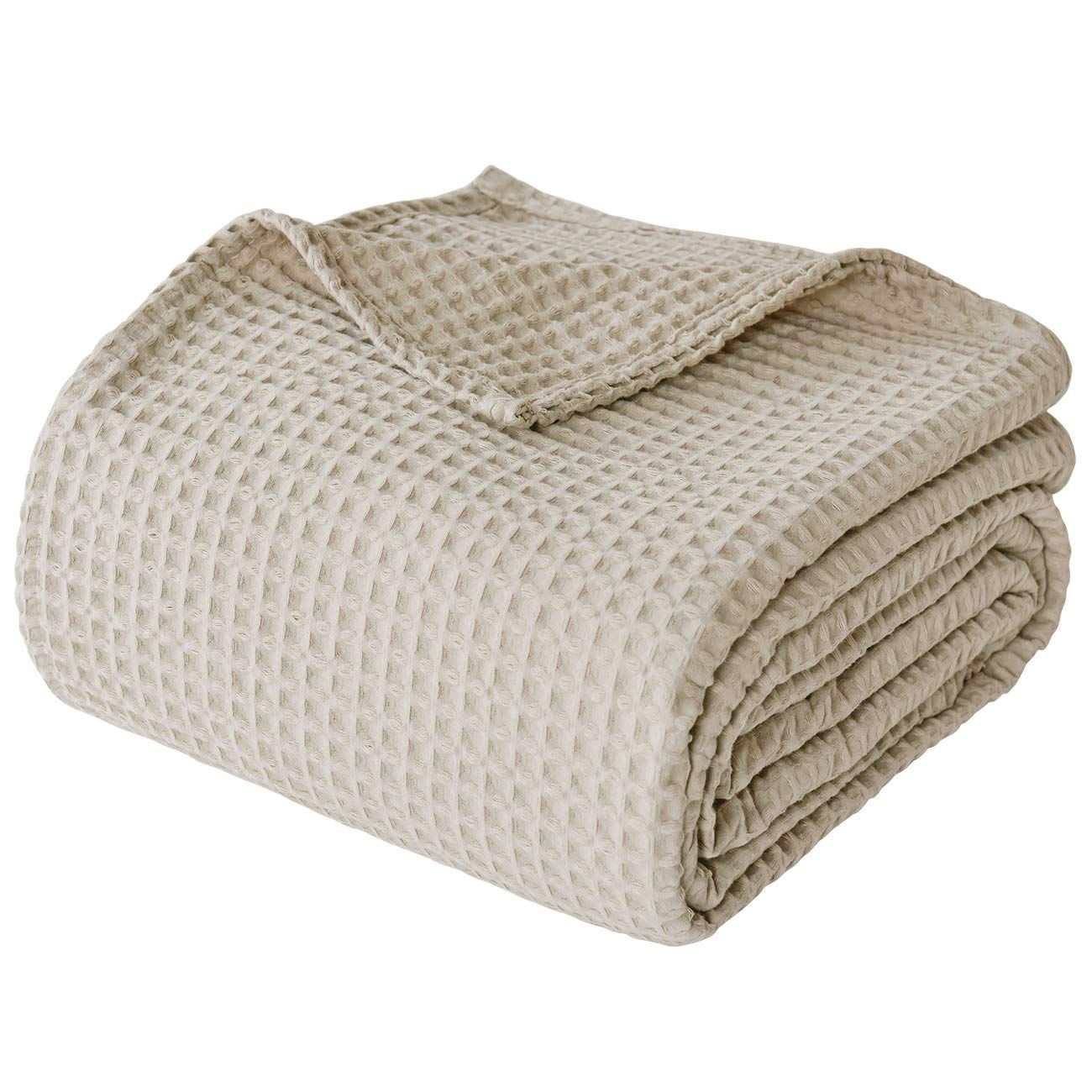 PHF 100% Cotton Waffle Weave Blanket King Size 104"x90" - Pre-Washed Soft Lightweight Breathable ... | Amazon (CA)