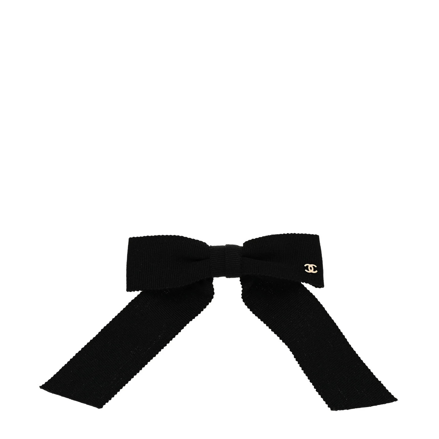 Grosgrain Bow CC Hair Clip Black | FASHIONPHILE (US)