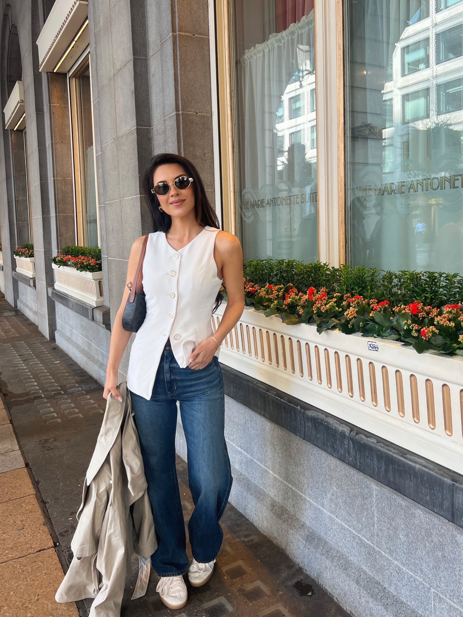 Easy sightseeing daytime cute in London this top is on sale for $20. I’m wearing an extra small and these jeans you’ll be seeing on repeat wearing a size 24. I’m buying the dark wash as well.

#LTKTravel #LTKFindsUnder50 #LTKOver40
