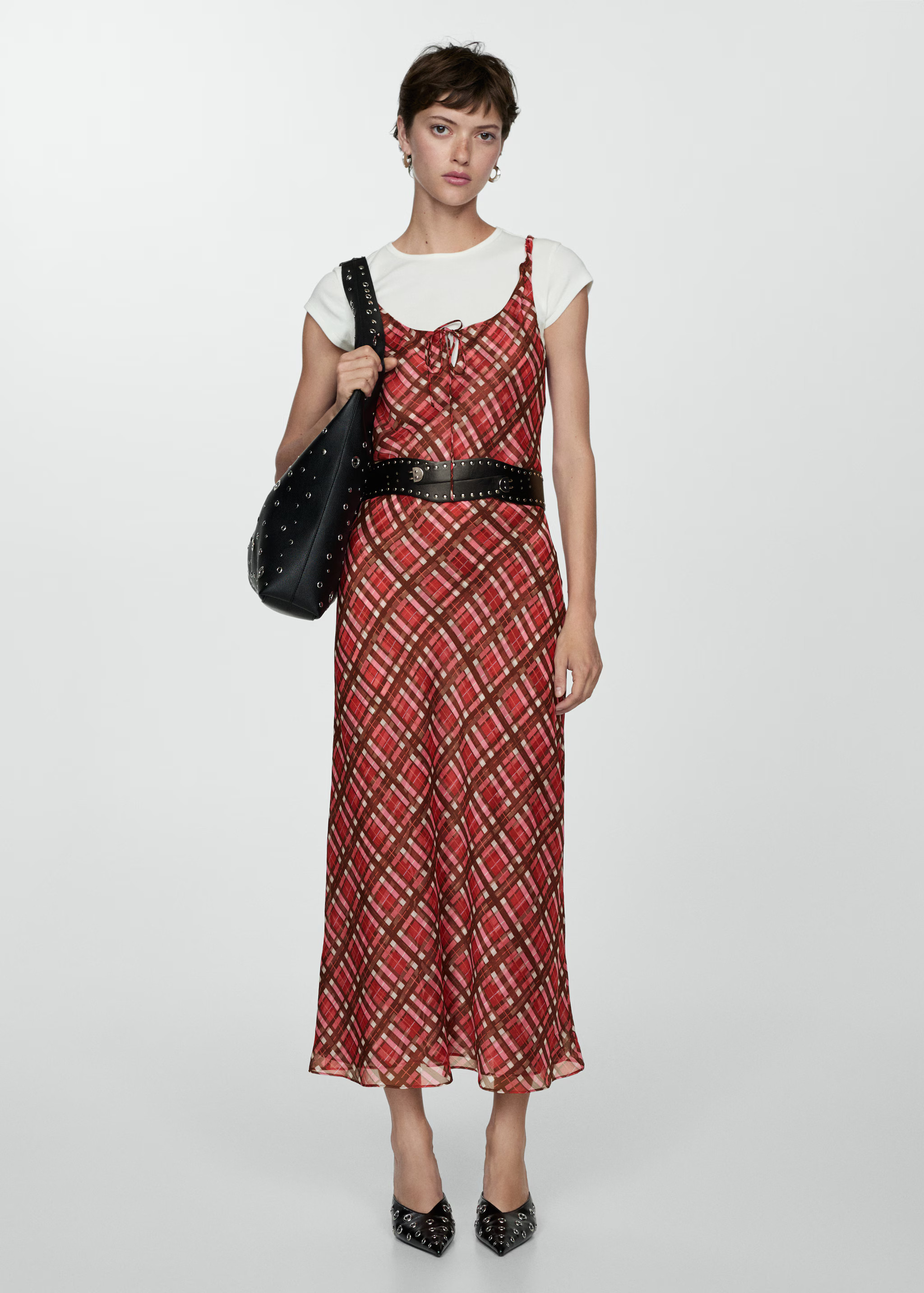 Check long dress | MANGO (US)